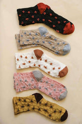 Star Design Socks in Beige Black Mustard Pink White, Socks, $ 12.95, A Moment Of Now™